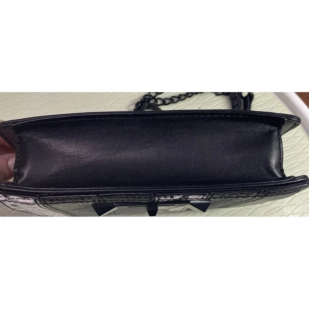 Aldo Crossbody‎ Women's Purse Black& White Animal Print Chain-strap 8x6x2